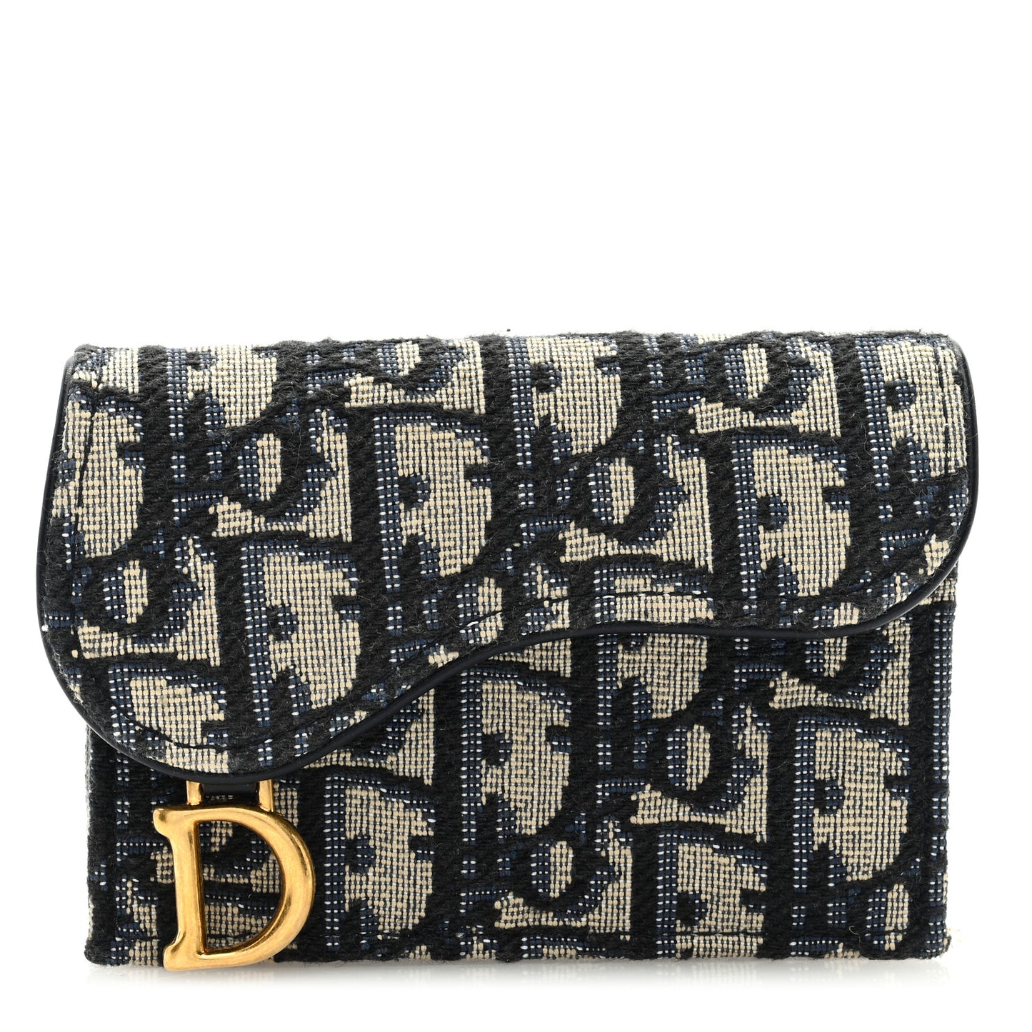 Oblique Saddle Card Holder Blue