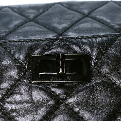 Chanel Metallic Aged Calfskin Quilted Large Reissue Camera Case Black 5 of 6