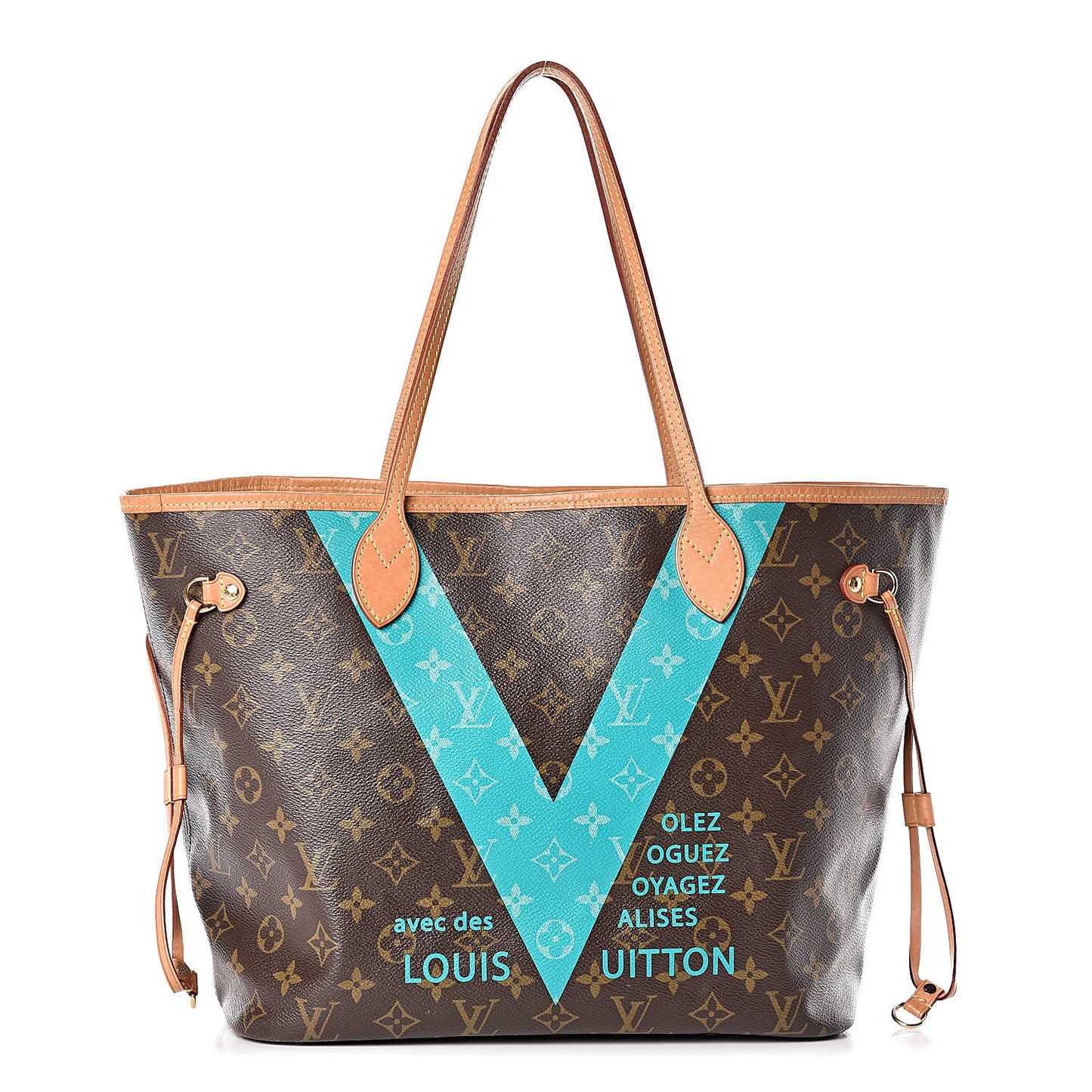 Monogram V Neverfull MM Turquoise