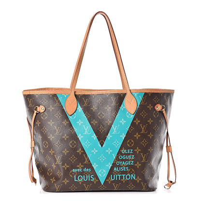 Louis Vuitton Monogram V Neverfull MM Turquoise 3 of 13