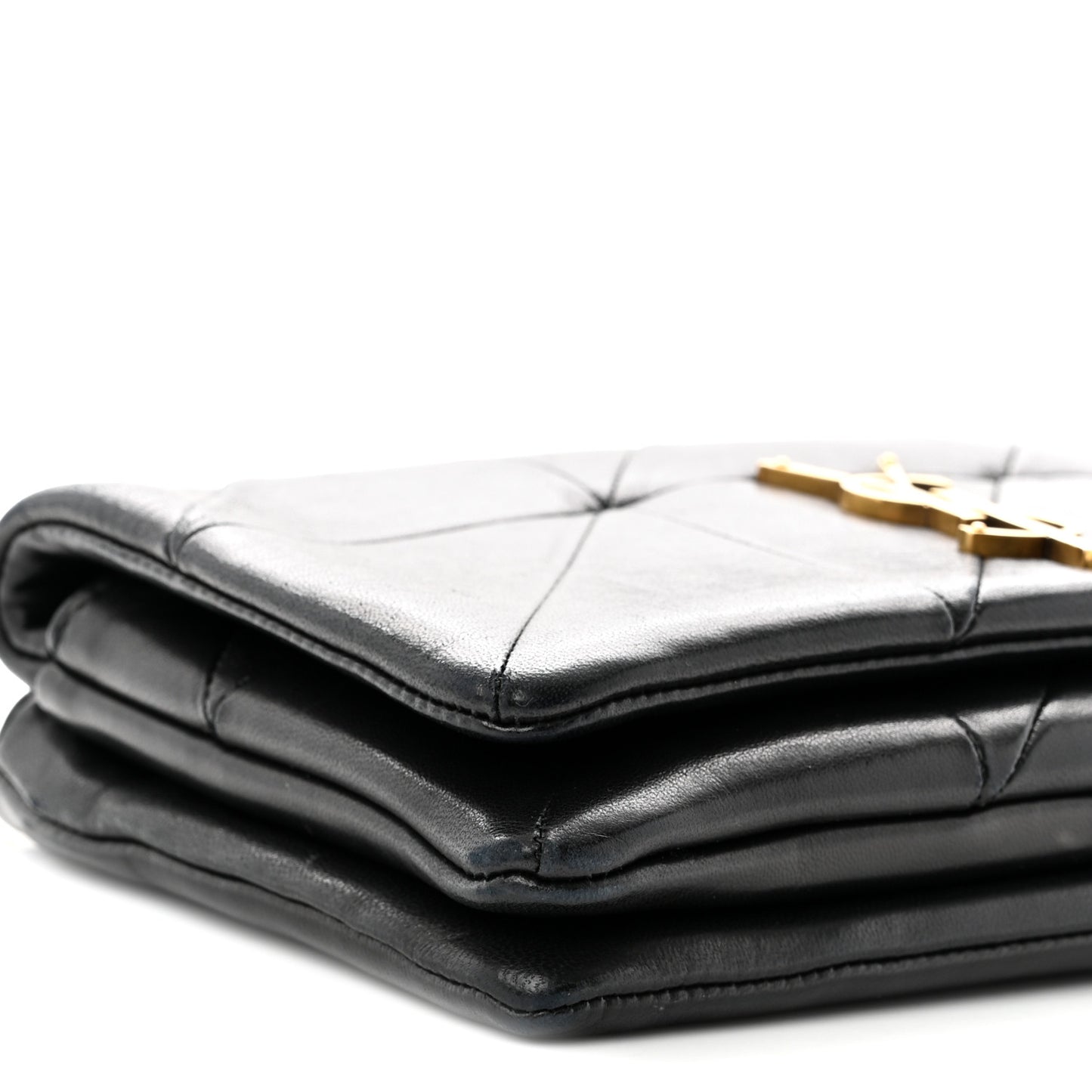 Lambskin Patchwork Monogram Jamie Chain Wallet Black
