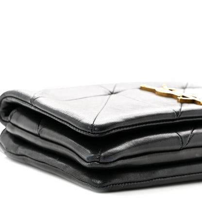 Saint Laurent Lambskin Patchwork Monogram Jamie Chain Wallet Black 9 of 10