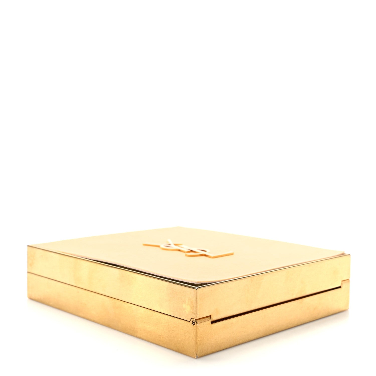Saint Laurent Plexiglass Monogram Minaudiere Tuxedo Box Clutch Pale Sun Oro Antico 4 of 8