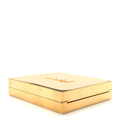 Saint Laurent Plexiglass Monogram Minaudiere Tuxedo Box Clutch Pale Sun Oro Antico 4 of 8