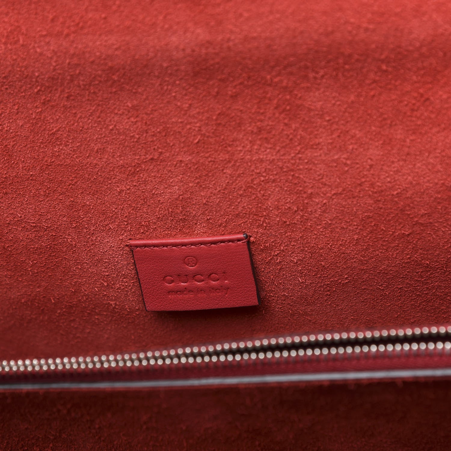 Gucci GG Supreme Monogram Suede Cudu Medium Dionysus Shoulder Bag Beige Ebony Vulcanic Red 5 of 12