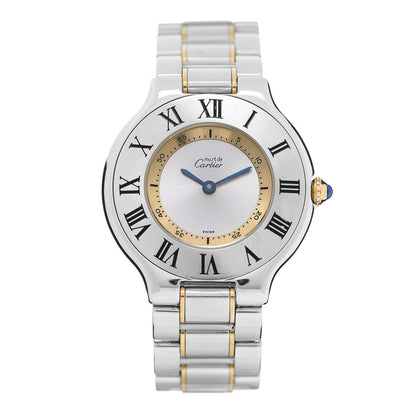 Cartier Stainless Steel 18K Yellow Gold 31mm Must De 21 Quartz Watch 1 of 6