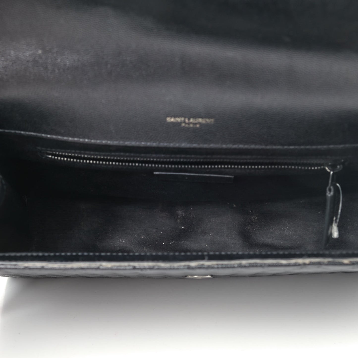 Grain De Poudre Textured Mixed Matelasse Large Triquilt Monogram Monochrome Satchel Black