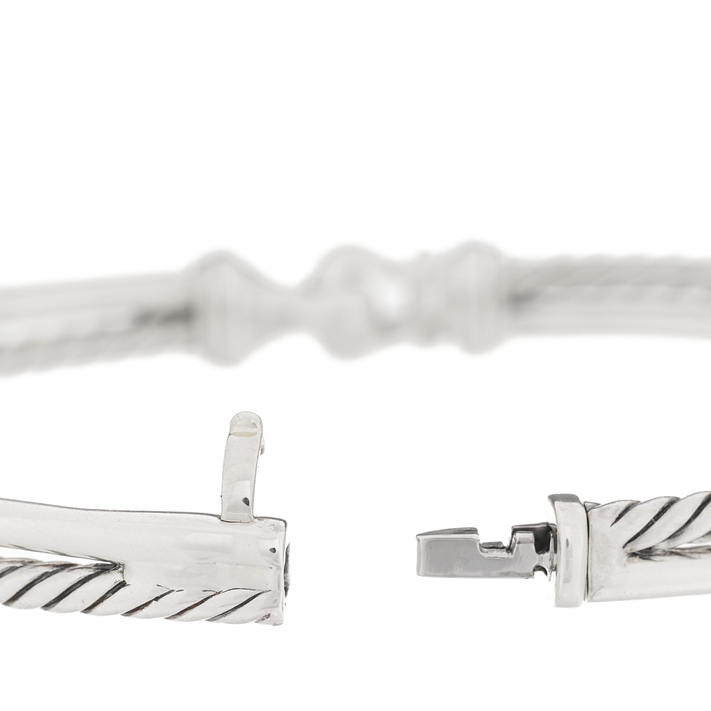 Sterling Silver Diamond Two Row Buckle Bracelet