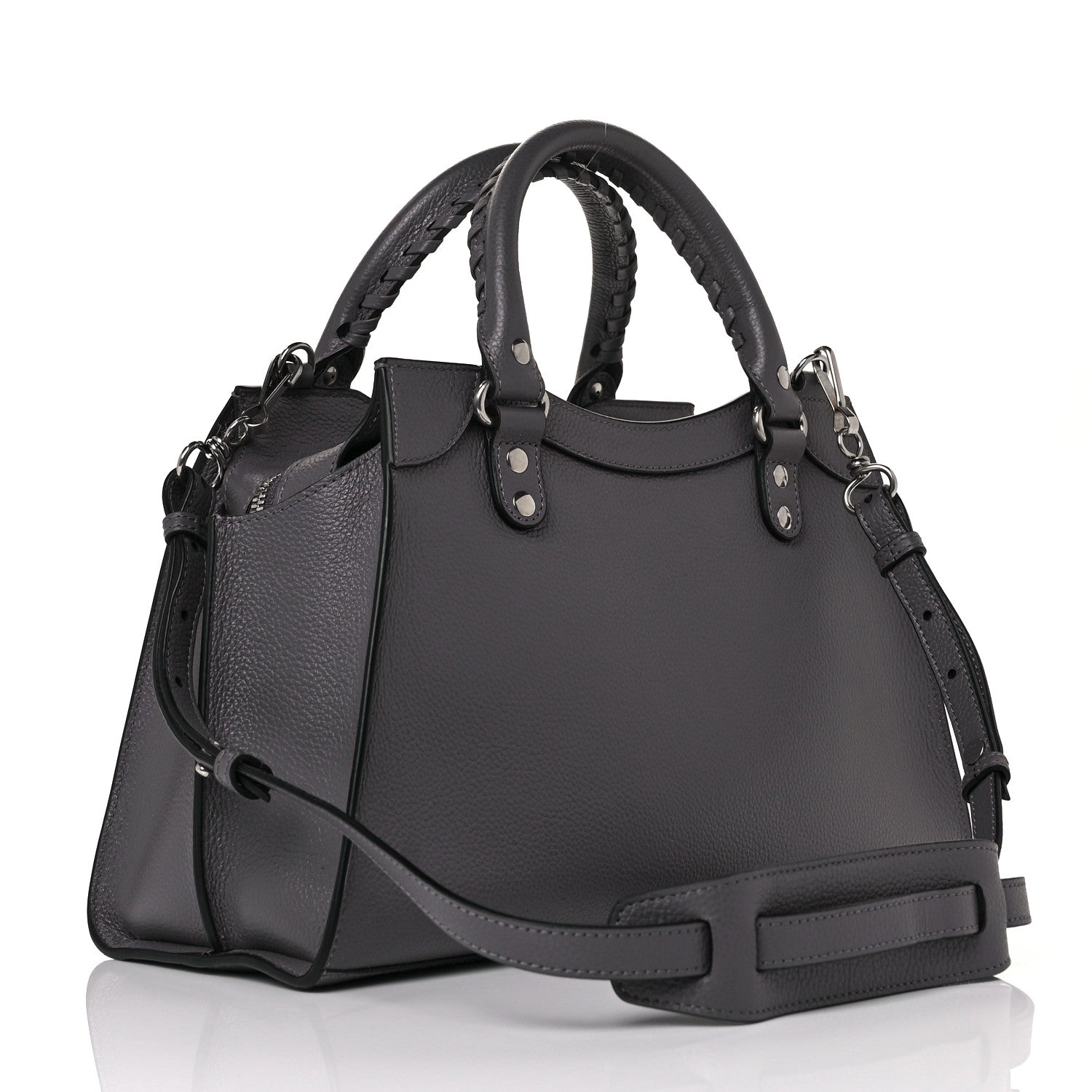 Balenciaga Grained Calfskin Neo Classic Silver Hardware S City Dark Grey 3 of 9