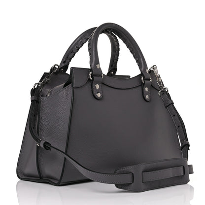 Balenciaga Grained Calfskin Neo Classic Silver Hardware S City Dark Grey 3 of 9