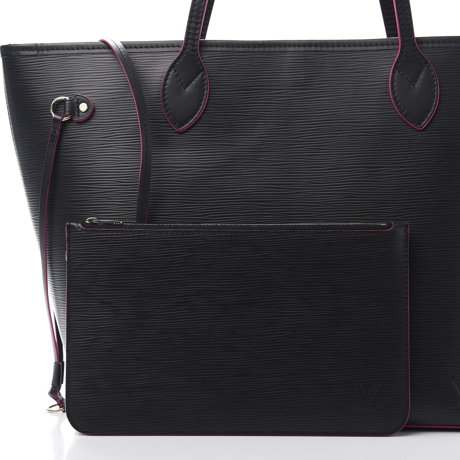 Louis Vuitton Epi Neverfull MM Black Hot Pink 10 of 12
