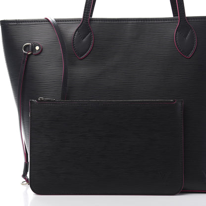 Louis Vuitton Epi Neverfull MM Black Hot Pink 10 of 12