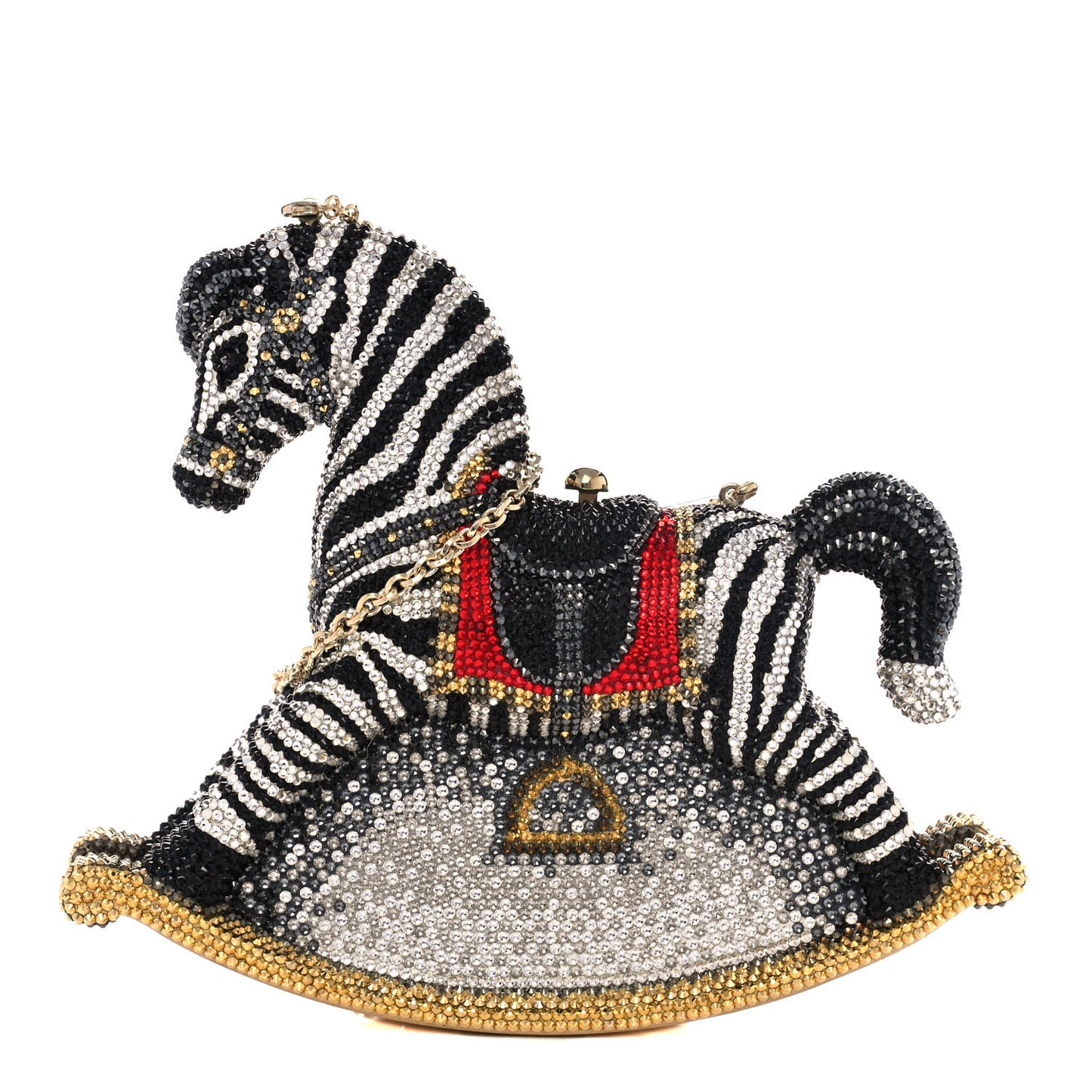 Crystal Rocking Horse Toby Minaudiere Clutch Multicolor