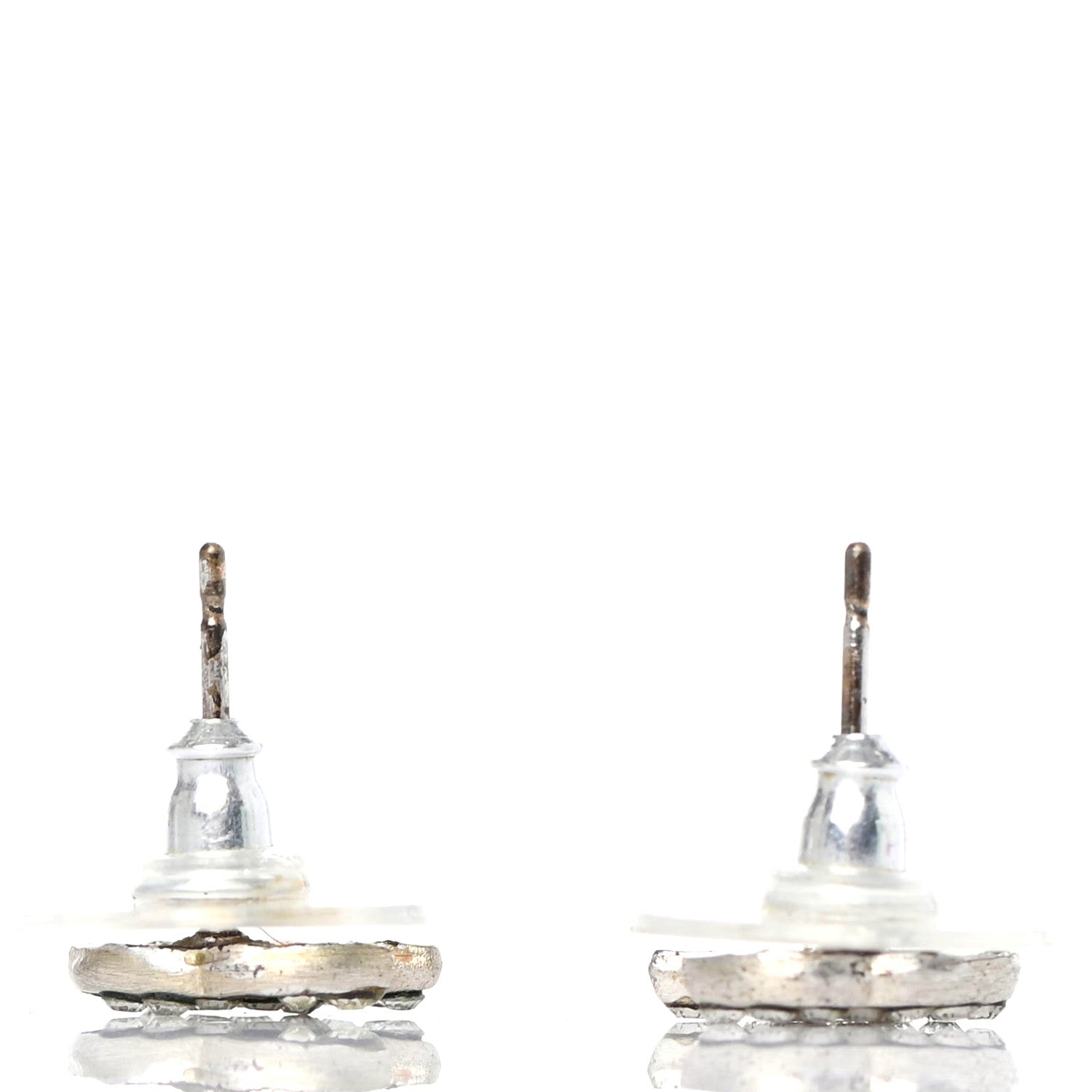 Chanel Crystal CC Earrings Silver 3 of 3