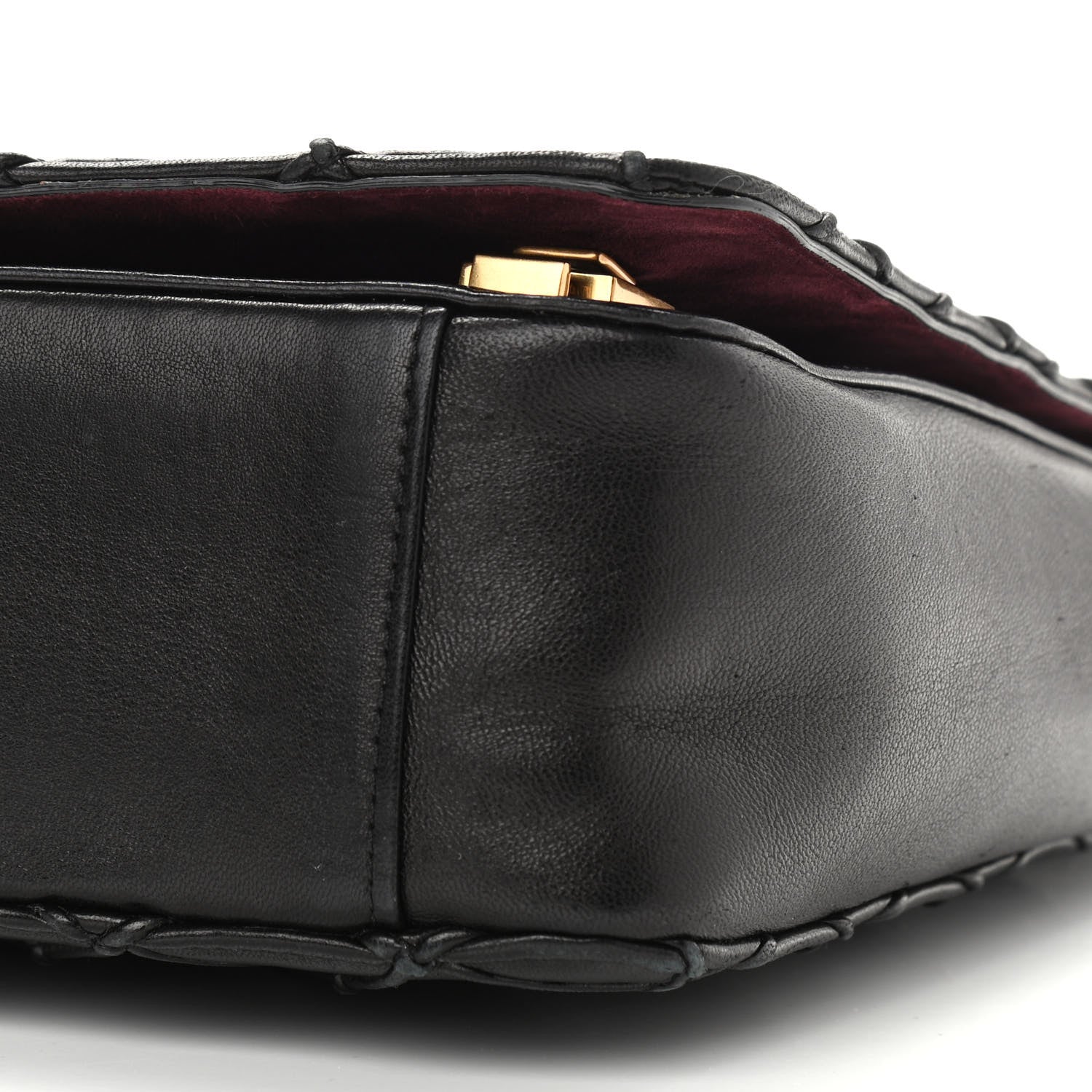 Marc Jacobs Natural Grain Calfskin Quilted Double J Quilted Bag Black 9 of 9