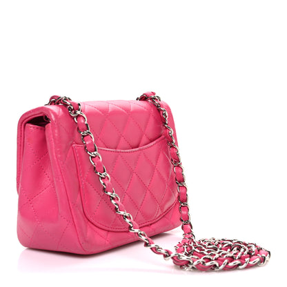 Chanel Lambskin Quilted Mini Square Flap Dark Pink 3 of 12