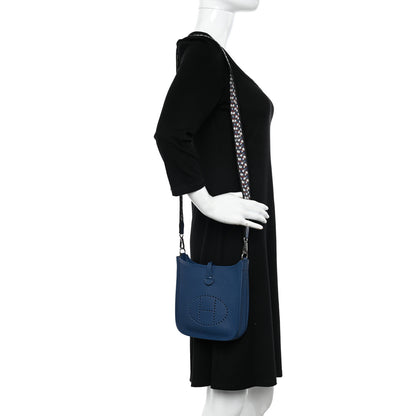 Hermes Taurillon Maurice Zigzag Evelyne TPM Deep Bleu Black White Deep Bleu 2 of 11