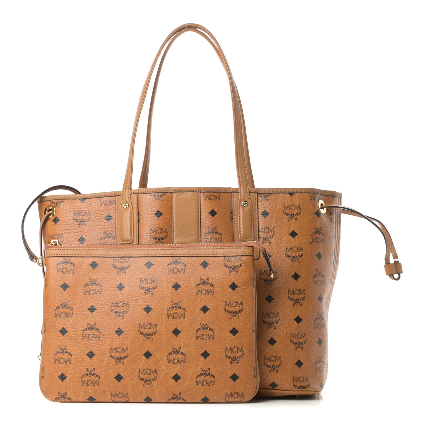 Visetos Medium Liz Reversible Shopper Tote Cognac
