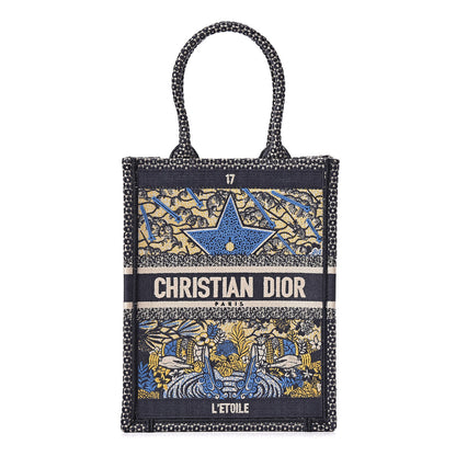 Christian Dior Canvas Embroidered Vertical L'Etoile Book Tote 1 of 11