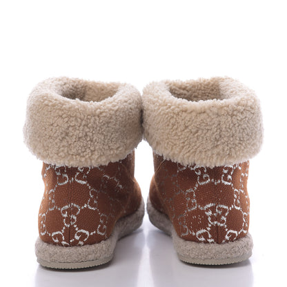 Gucci Canvas Wool Lame GG Monogram Womens Fria Horsebit Ankle Boots 39 Burnt Orange Silver Butterscotch 7 of 9