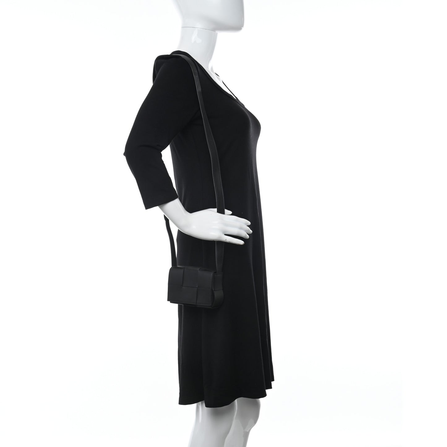 Lambskin Maxi Intrecciato Extra Mini Cassette Crossbody Bag Black