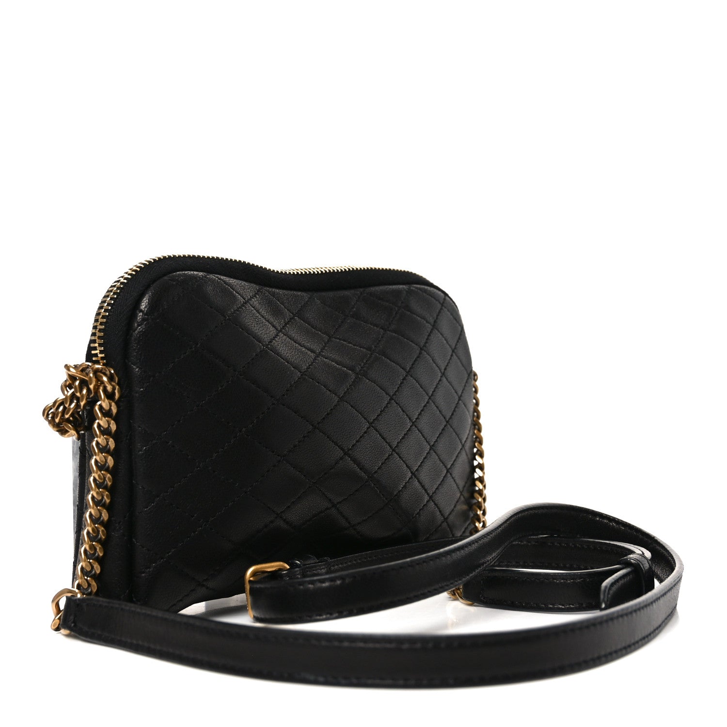 Saint Laurent Lambskin Quilted Gaby Zipped Pouch Black 3 of 10