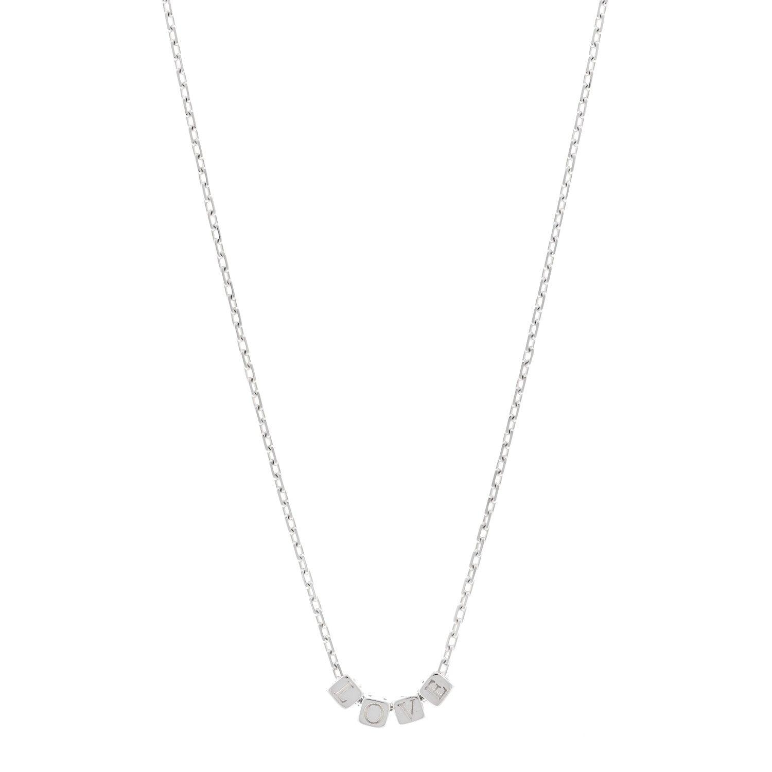 Tiffany Sterling Silver Love Block Pendant Necklace 1 of 4
