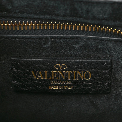 Valentino Garavani Grained Calfskin Medium Roman Stud Shoulder Bag Black 6 of 9