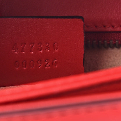 Gucci Calfskin Crystal Embellished Loved Shoulder Bag Red 7 of 11