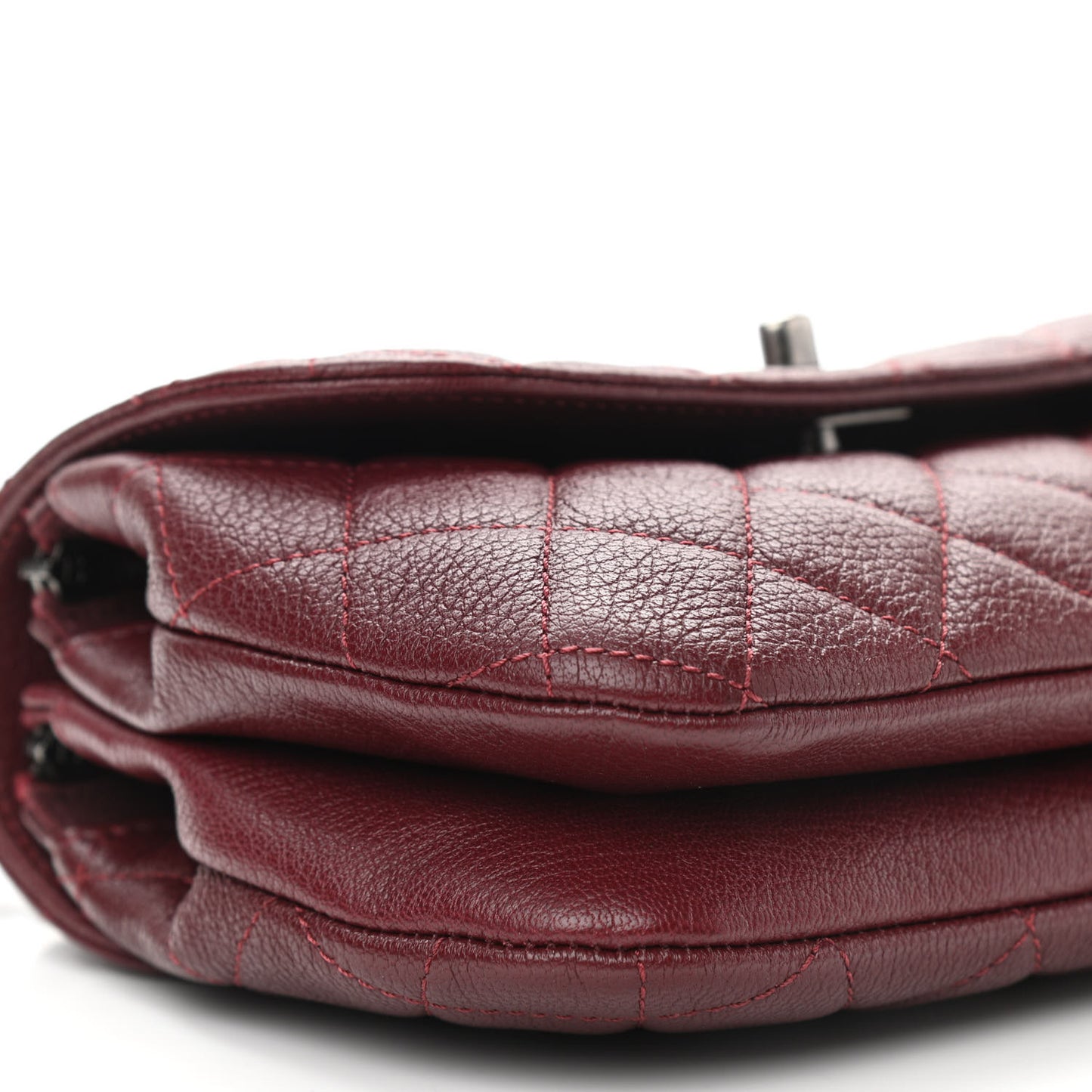 Goatskin Quilted CC Waiter Shoulder Bag Burgundy