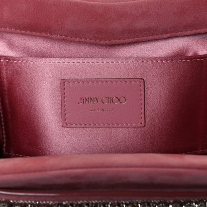 Jimmy Choo Suede Crystal Embellished Venus Clutch Pink 9 of 13