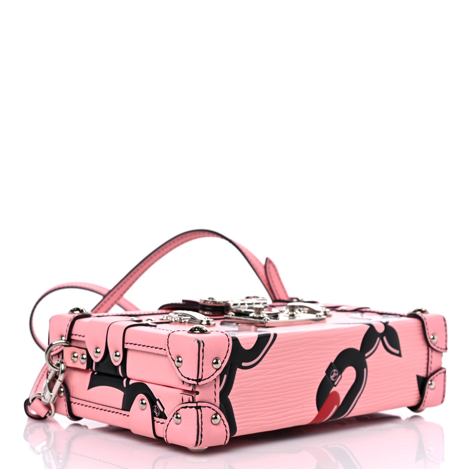 Louis Vuitton Epi Chain Flower Petite Malle Pink 4 of 13