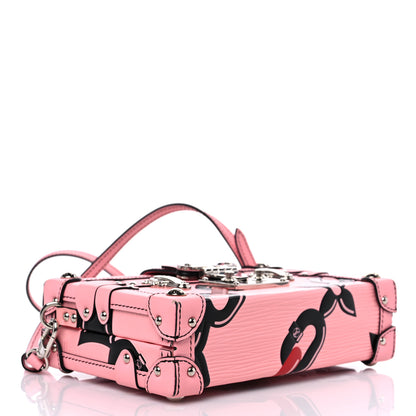 Louis Vuitton Epi Chain Flower Petite Malle Pink 4 of 13