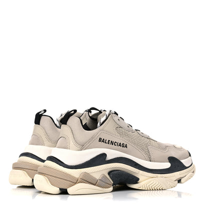 Balenciaga Fabric Mesh Womens Triple S Sneakers 38 Beige Black 4 of 9
