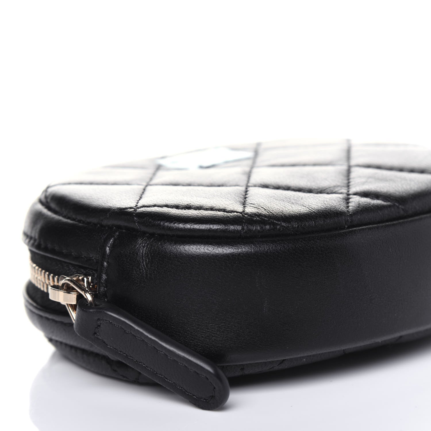 Chanel Lambskin Quilted Zip Around Classic Coin Purse Black 7 of 9