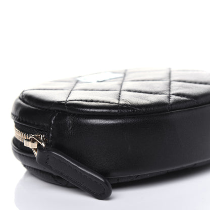 Chanel Lambskin Quilted Zip Around Classic Coin Purse Black 7 of 9