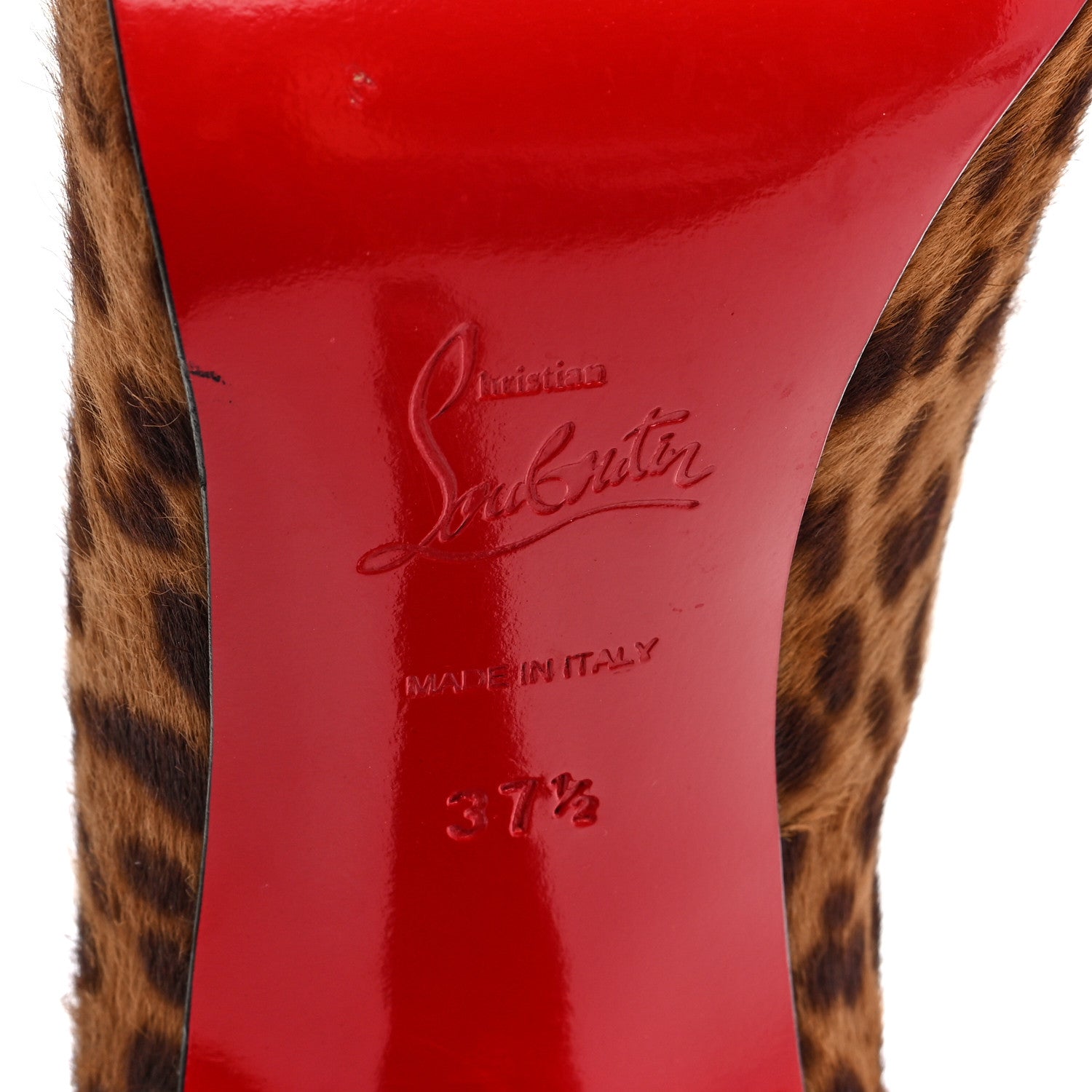 Christian Louboutin Pony Hair Mini Leopard Print Ron Ron 100 Pumps 37.5 7 of 9