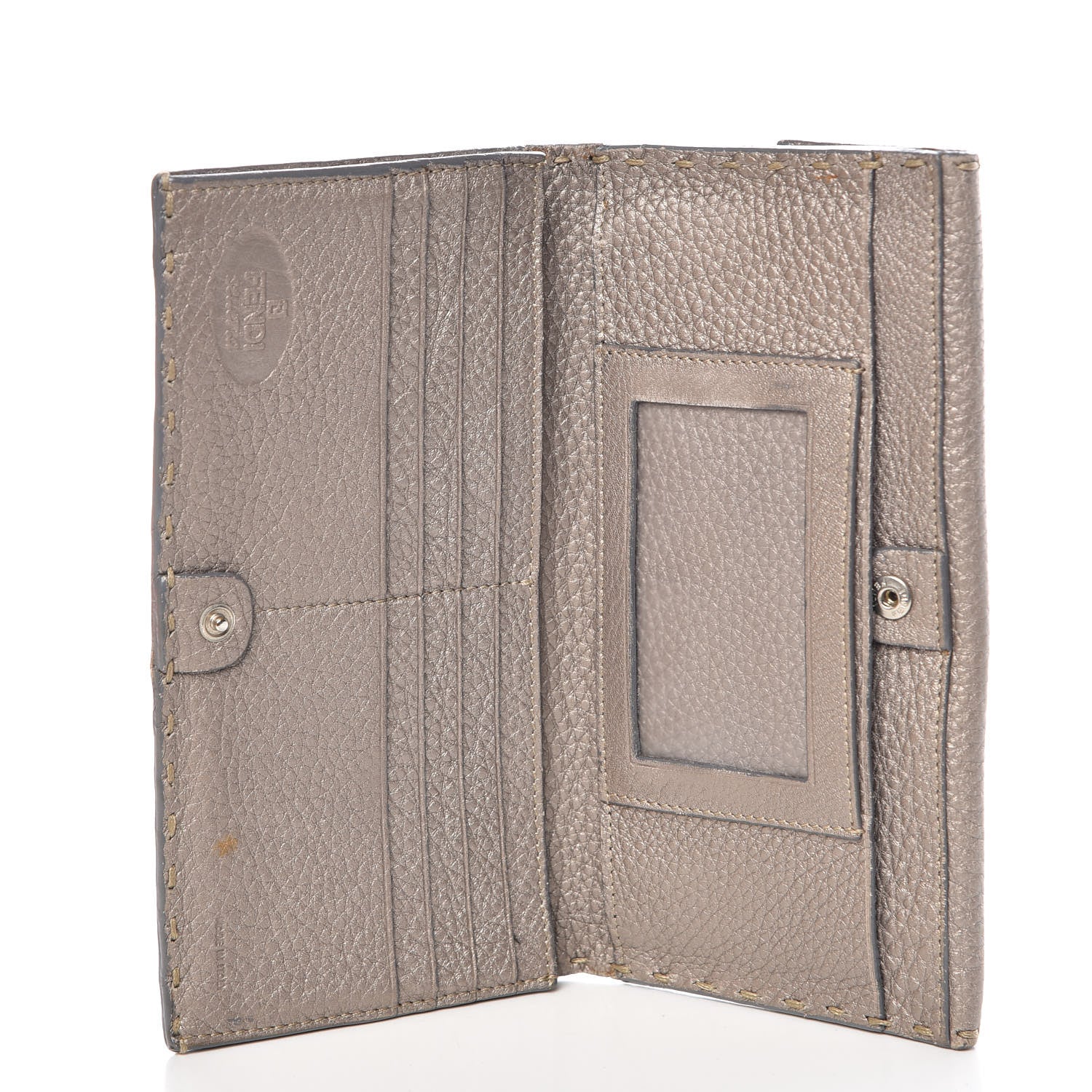Fendi Cuoio Romano Selleria Continental Wallet Peltro 5 of 11
