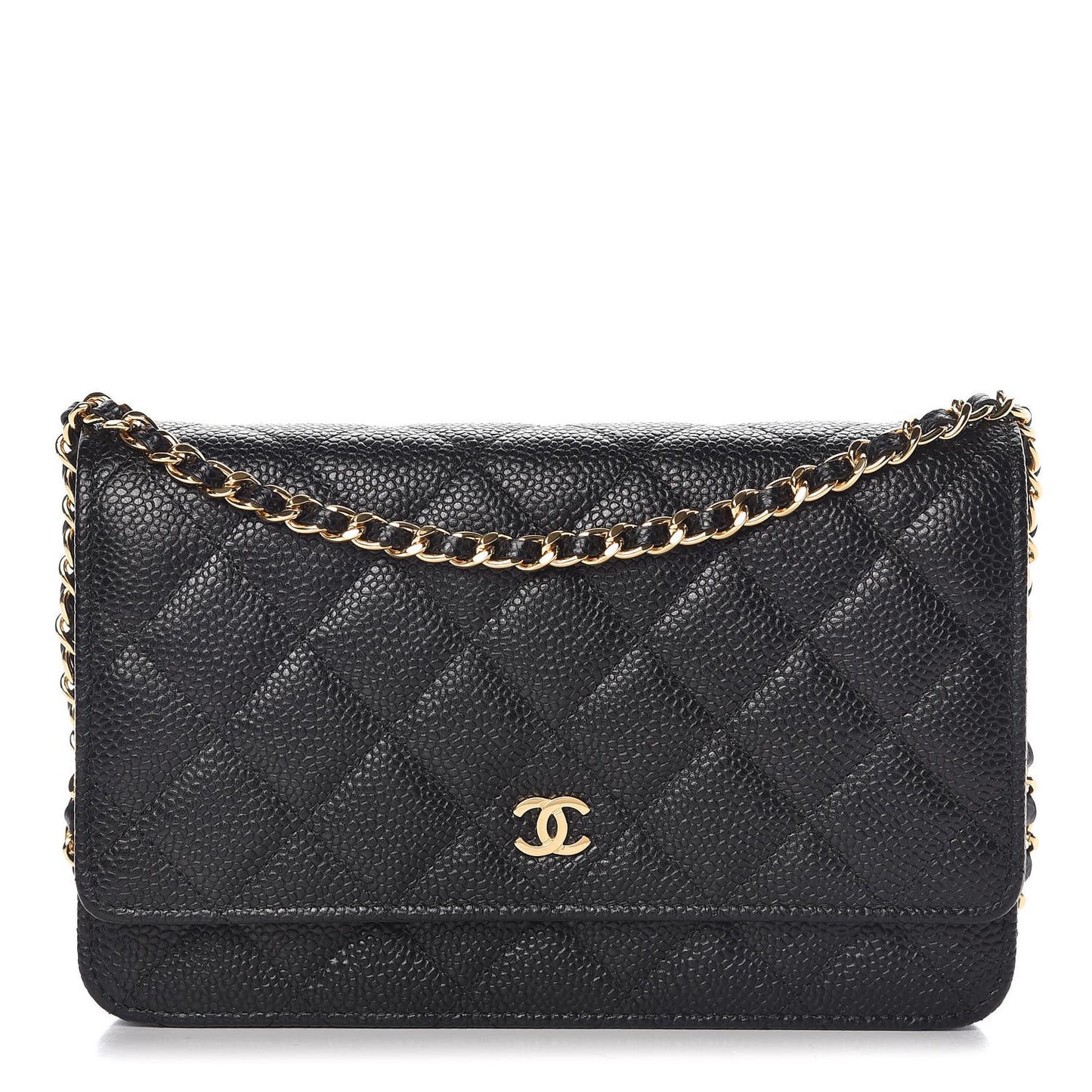 Caviar Quilted Wallet On Chain WOC Black