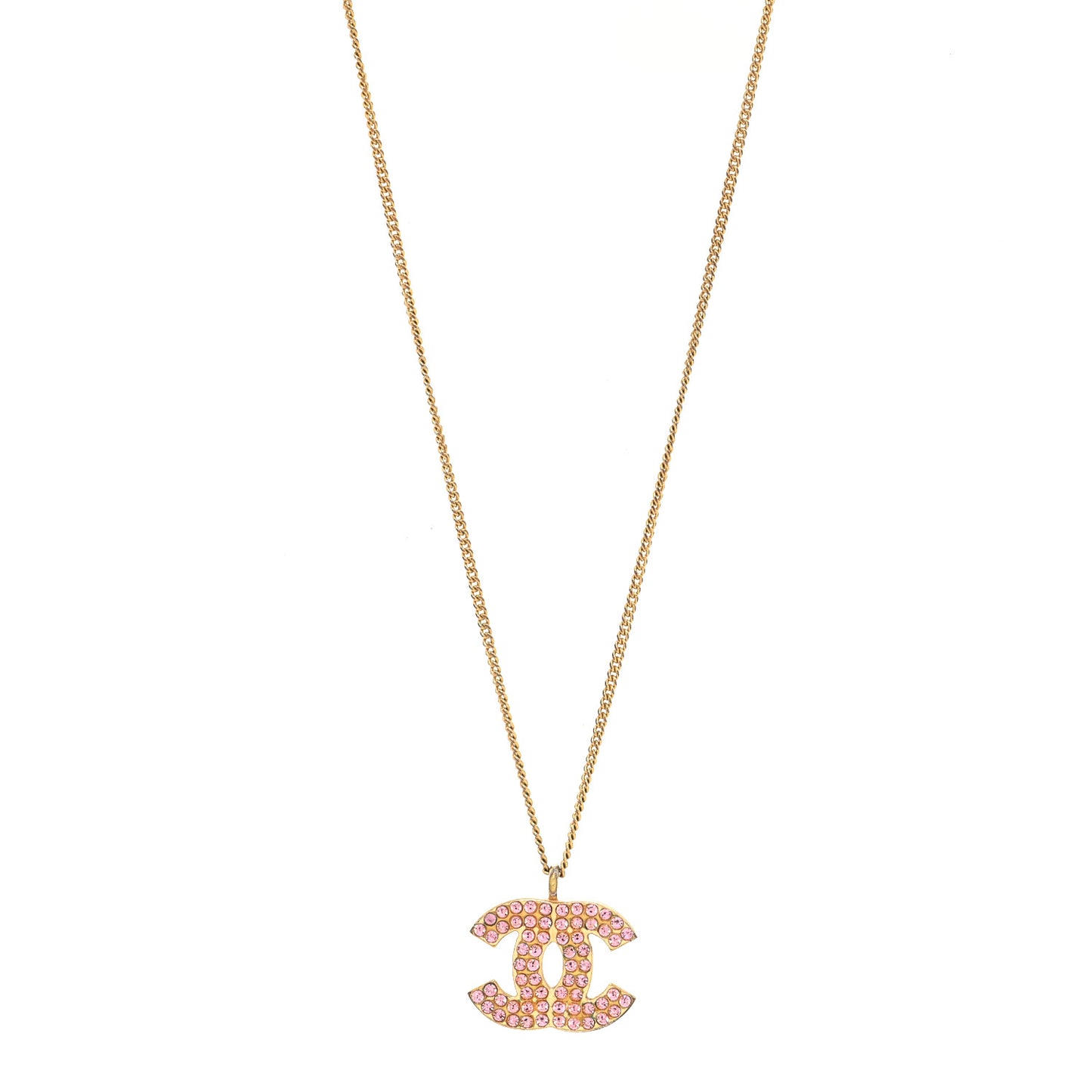 Crystal CC Necklace Pink Gold