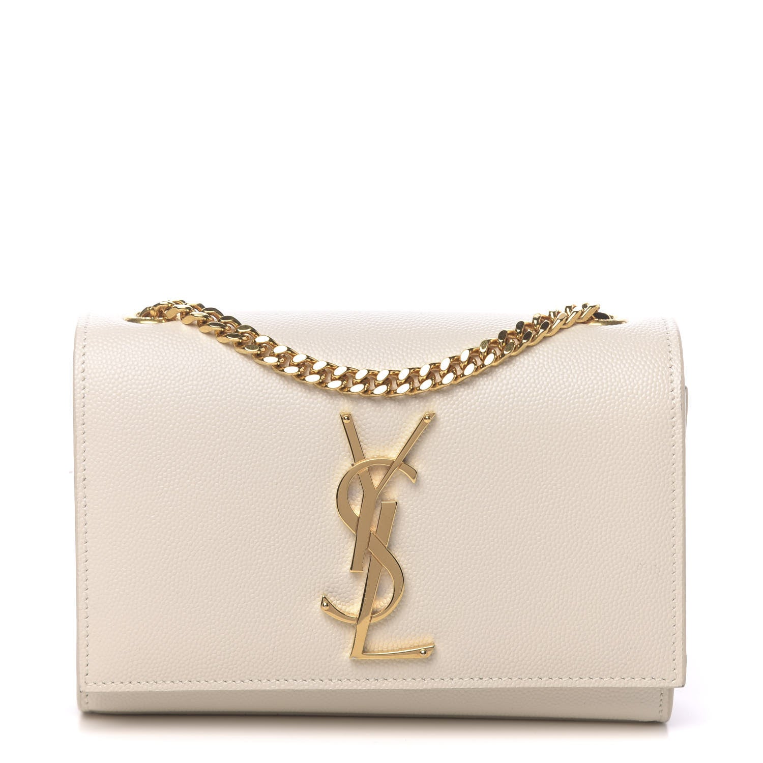 Saint Laurent Grain De Poudre Small Monogram Kate Satchel Blanc Vintage 1 of 9