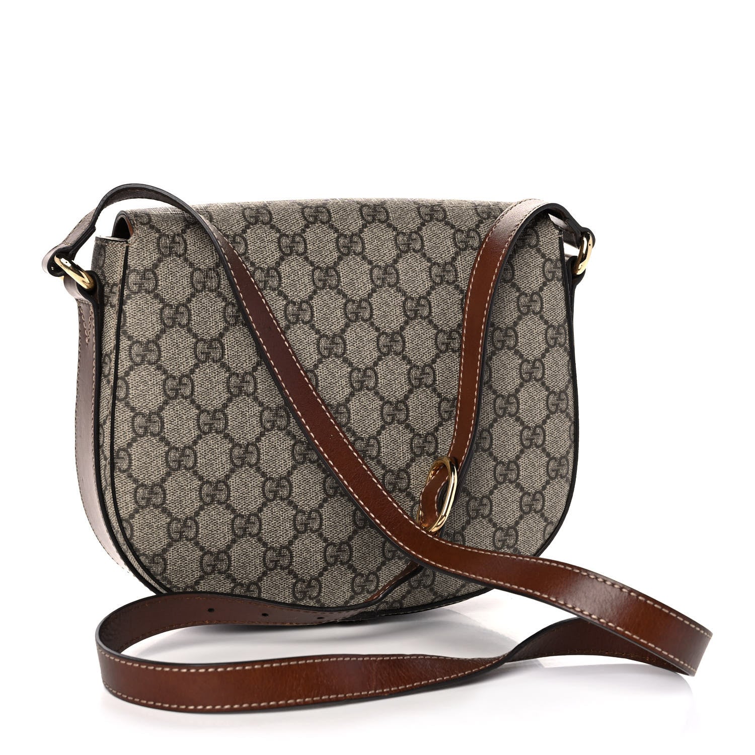 Gucci GG Supreme Monogram Small Messenger Shoulder Bag Beige Cuir 2 of 16