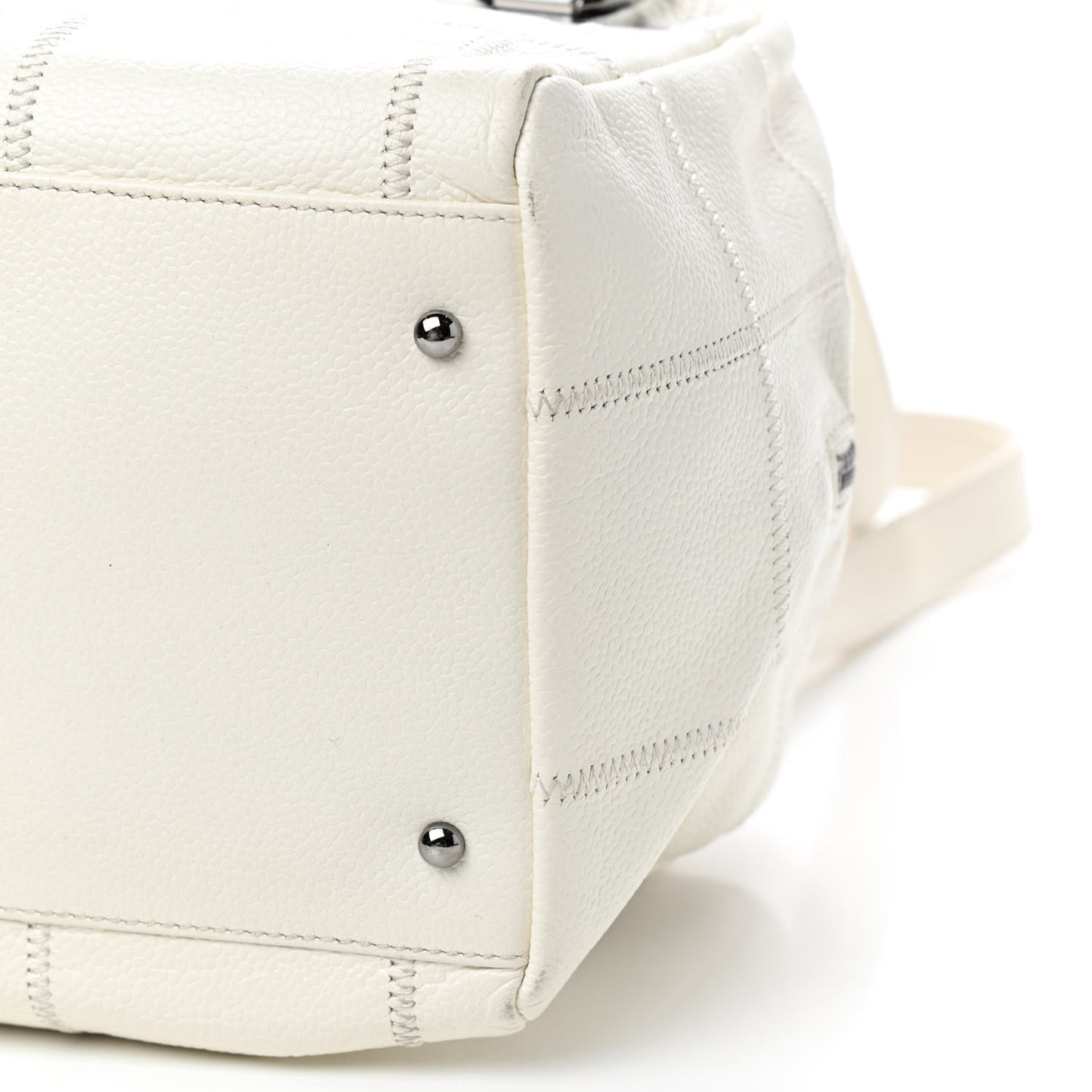 Caviar Square Stitched Bowler White