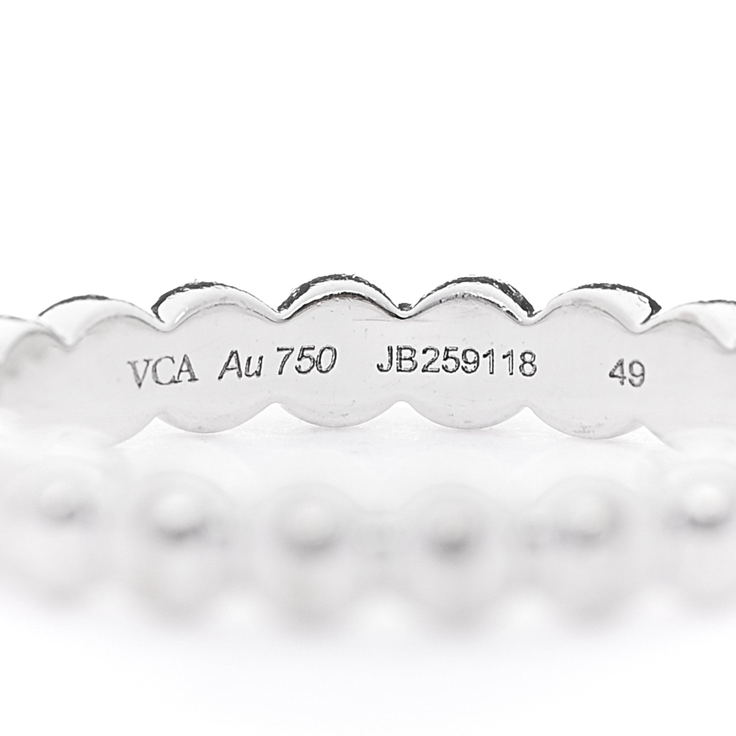 Van Cleef & Arpels 18K White Gold Medium Perlee Ring 49 4.75 4 of 5