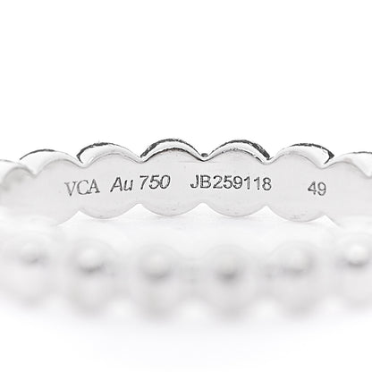 Van Cleef & Arpels 18K White Gold Medium Perlee Ring 49 4.75 4 of 5