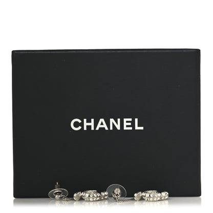 Chanel Baguette Crystal CC Drop Earrings Silver 5 of 5