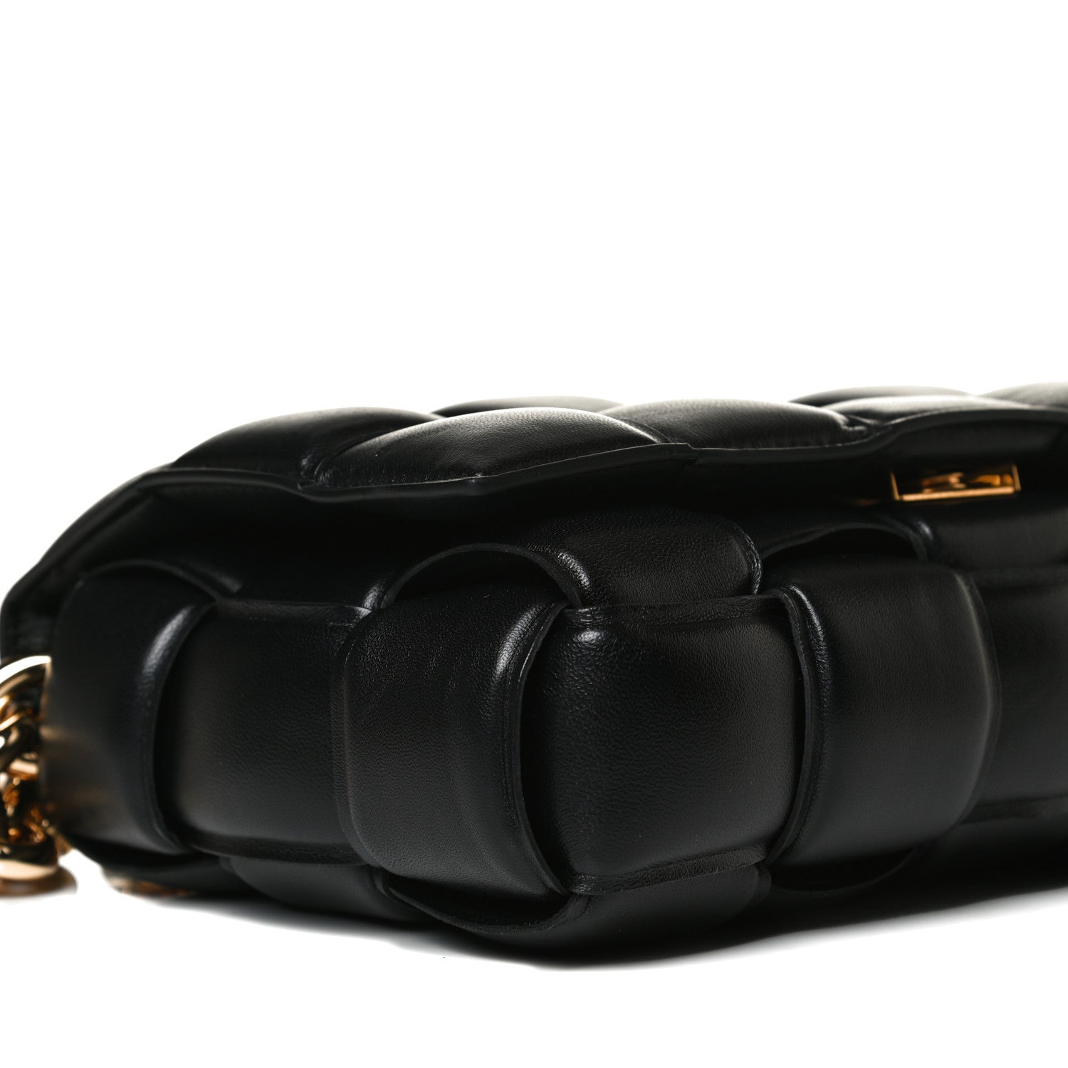 Bottega Veneta Lambskin Maxi Intreccio Padded Chain Cassette Crossbody Bag Black 9 of 13