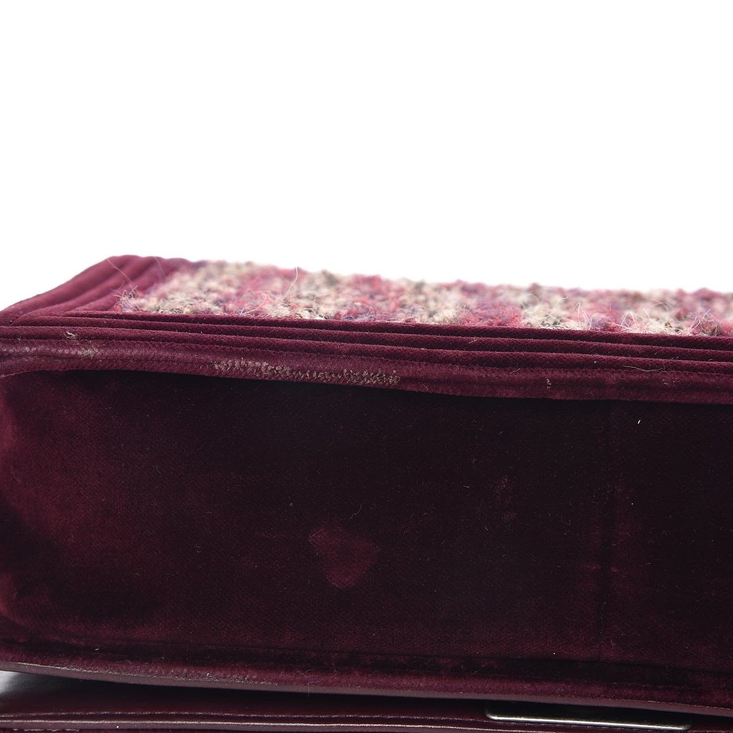 Velvet Tweed Large Boy Flap Burgundy