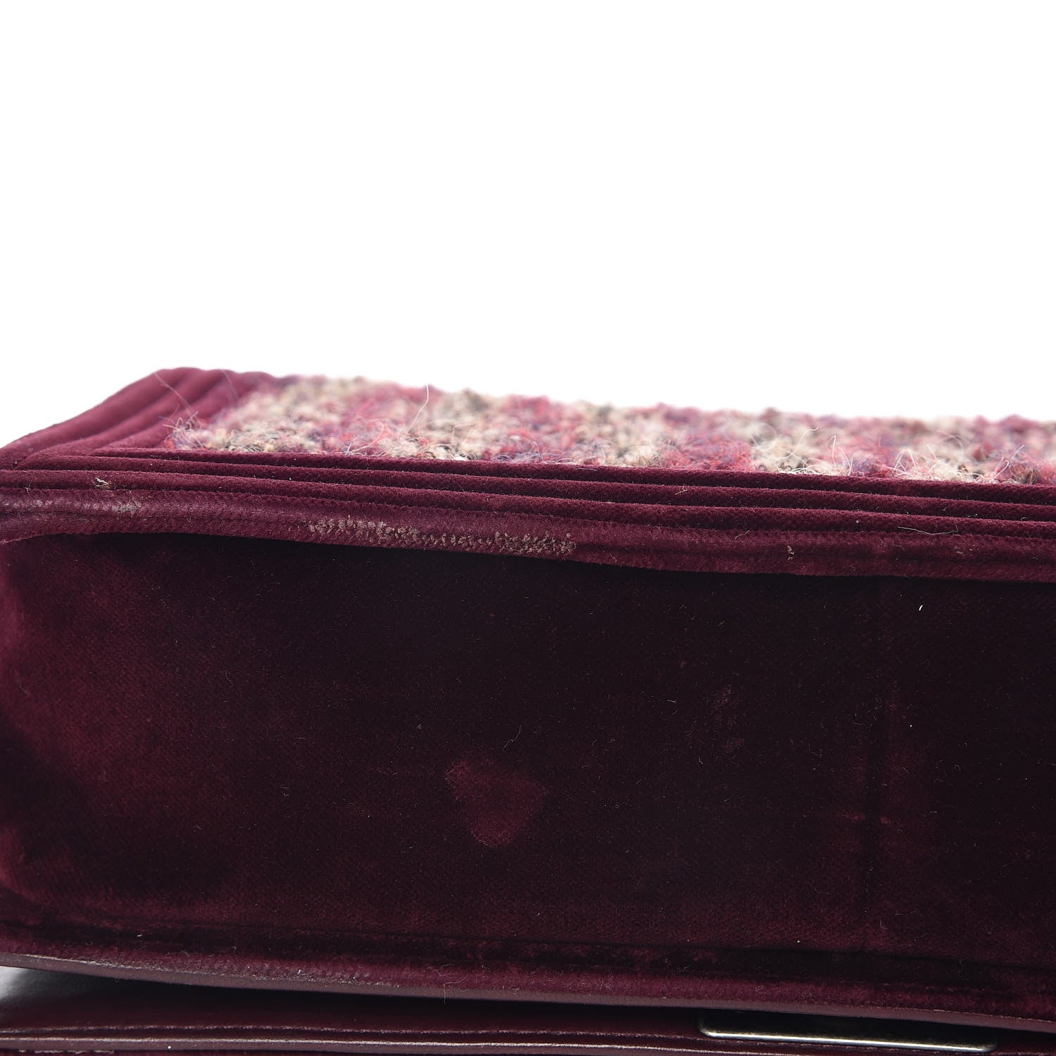 Chanel Velvet Tweed Large Boy Flap Burgundy 14 of 20