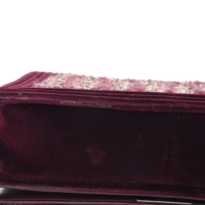 Chanel Velvet Tweed Large Boy Flap Burgundy 14 of 20